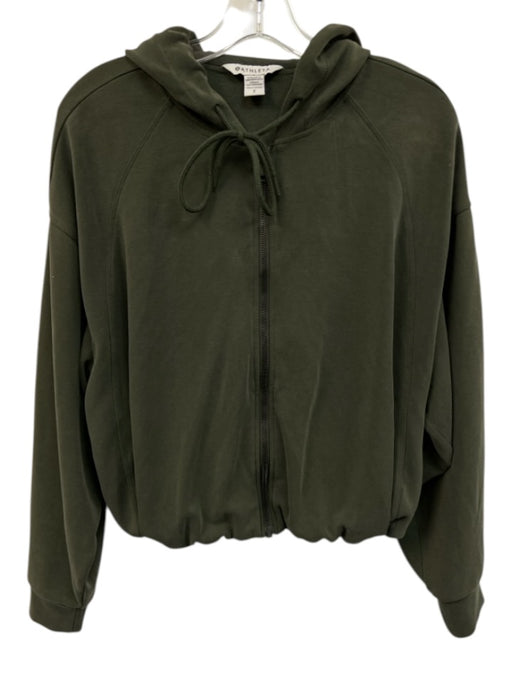 Athleta Size S Green Polyester & Tencel Blend Zip Front Hood Jacket Green / S