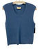 St. John Size L Light Blue Viscose & Elastane Knit Ribbed Top Light Blue / L