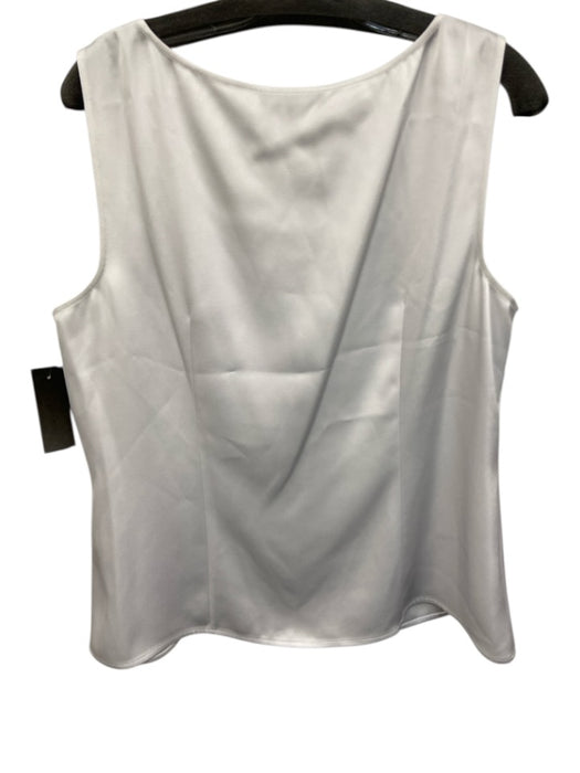 St. John Size L White Triacetate & Polyester Sleeveless Satin Top White / L