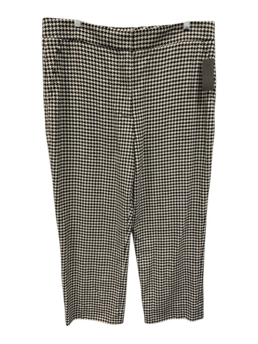 St. John Size 12 Black & White Cotton & Nylon Houndstooth Cropped Pants Black & White / 12