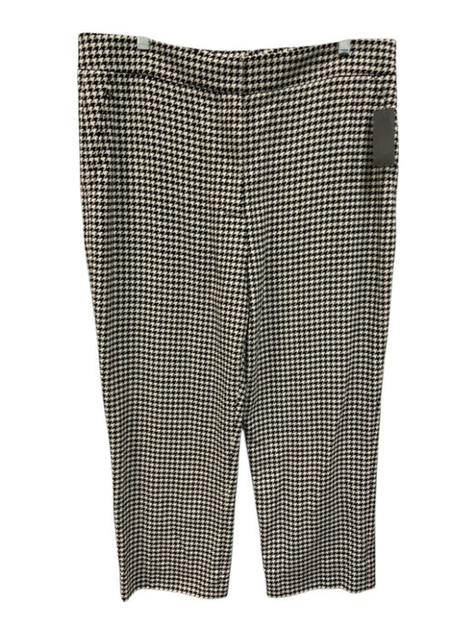 St. John Size 12 Black & White Cotton & Nylon Houndstooth Cropped Pants Black & White / 12