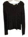 Vince Size M Black Polyamide & Wool Shimmer Semi Sheer V Neck Sweater Black / M