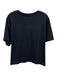 St. John Size L Navy Blue Cotton Short Sleeve Embroidered Top Navy Blue / L
