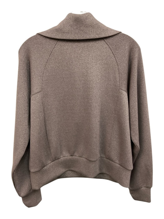 Spanx Size S Taupe Gray Polyester & Modal Half Zip Shimmer Sweater Taupe Gray / S