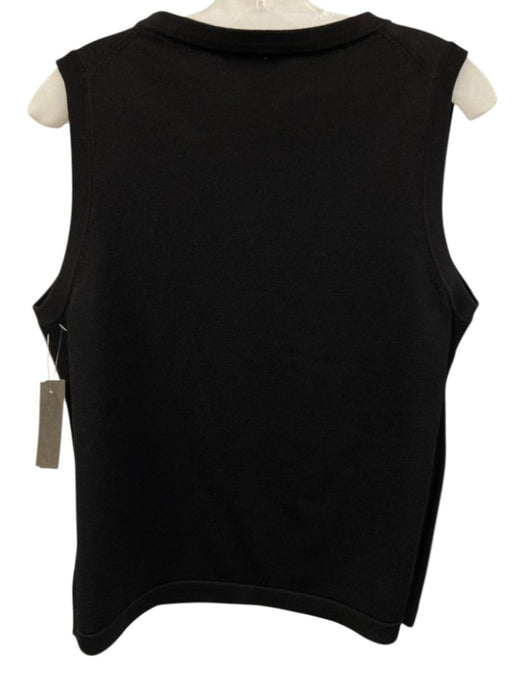 St. John Size M Black Viscose & Nylon Sleeveless Knit Top Black / M