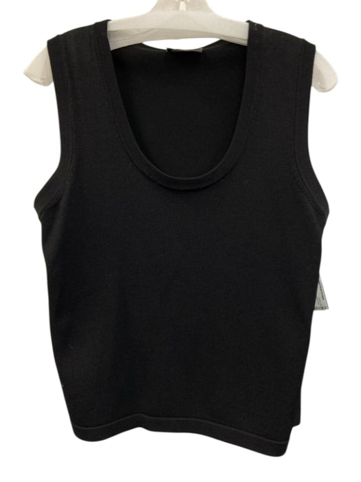 St. John Size M Black Viscose & Nylon Sleeveless Knit Top Black / M