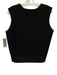 St. John Size XL Black Viscose & Elastane Sleeveless Stretch Knit Textured Top Black / XL