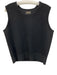 St. John Size XL Black Viscose & Elastane Sleeveless Stretch Knit Textured Top Black / XL