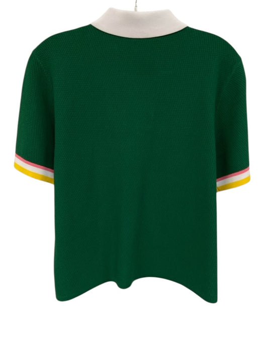 St. John Sport Size L Green & Multi Viscose & Polyester Polo Texture Top Green & Multi / L