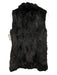 Love Token Size S Black Rabbit Fur Front Pockets Fuzzy Vest Black / S