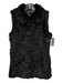 Love Token Size S Black Rabbit Fur Front Pockets Fuzzy Vest Black / S