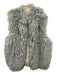St. John Size L Ice Blue Polyester Fuzzy Vest Ice Blue / L