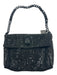 Kurt Geiger Black Polyurethane Crystal Accents Crystal Glass Bag Black