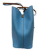 Draper James Blue & Brown Leather Reversible Tote Keychain Pouch Included Bag Blue & Brown / L