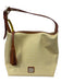 Dooney & Bourke Yellow, White, Brown Coated Canvas Gingham Leather Handle Bag Yellow, White, Brown / M