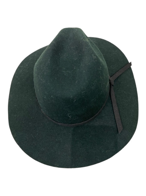 Tart Olive Green Wool Black Ribbon Hat Olive Green / One Size