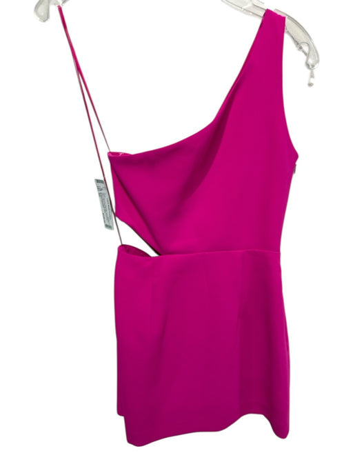 Amanda Uprichard Size XS Hot pink Polyester One Shoulder Side Cutout Dress Hot pink / XS