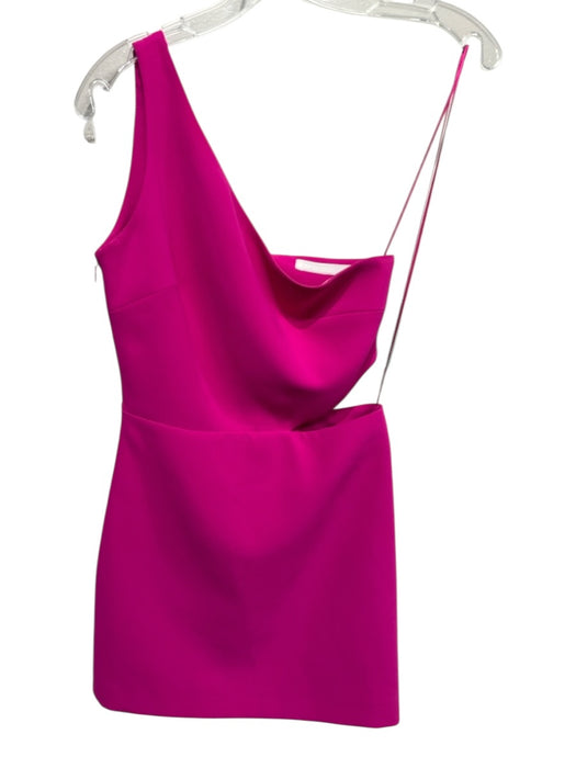Amanda Uprichard Size XS Hot pink Polyester One Shoulder Side Cutout Dress Hot pink / XS