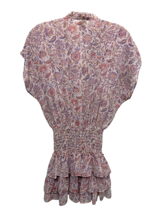 Misa Size S Pink, Purple & Orange Polyester Floral Dolman Cap Sleeve Dress Pink, Purple & Orange / S