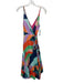 Hutch Size XS Blue & Multi Linen Blend Abstract Spaghetti Strap Wrap Dress Blue & Multi / XS