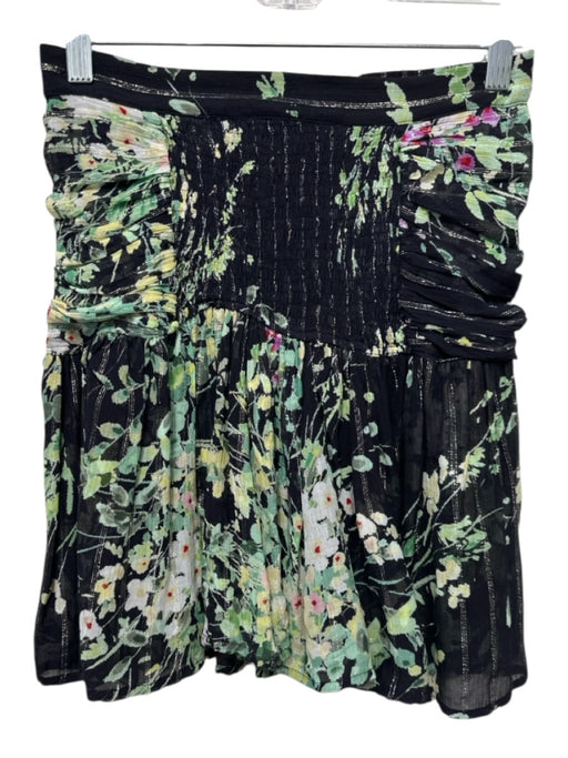 Sabrina Musayev Size XS Black, Green & Red Viscose Blend Metallic Thread Skirt Black, Green & Red / XS