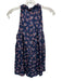 Oliphant Size M Navy Blue & Beige Viscose Sleeveless Abstract Tie Neck Top Navy Blue & Beige / M