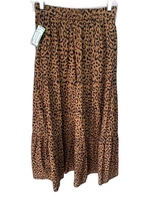 India Collection Emerson Fry Size XS Brown & Black Cotton Wooden Buttons Skirt Brown & Black / XS