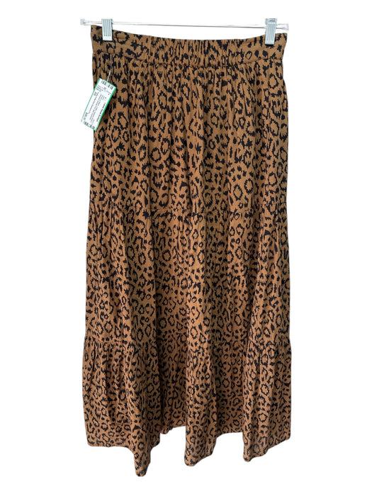 India Collection Emerson Fry Size XS Brown & Black Cotton Wooden Buttons Skirt Brown & Black / XS