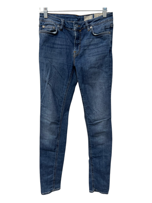 All Saints Size 28 Med Wash Cotton Blend 5 Pocket zip fly Mid Rise Skinny Jeans Med Wash / 28