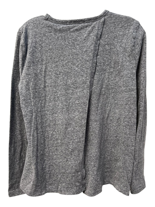 J Crew Size Medium Gray Cotton Blend Round Neck Heathered Long Sleeve Top Gray / Medium