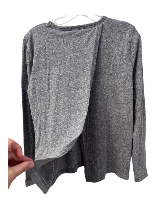 J Crew Size Medium Gray Cotton Blend Round Neck Heathered Long Sleeve Top Gray / Medium