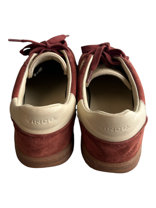 Vince Shoe Size 7 Brow, Cream & Silver Suede Round Toe Cream Trim Lace Up Shoes Brow, Cream & Silver / 7