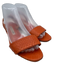 Manolo Blahnik Shoe Size 40 Orange Leather Snake Embossed Open Toe Sandals Orange / 40