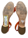 Manolo Blahnik Shoe Size 40 Orange Leather Snake Embossed Open Toe Sandals Orange / 40
