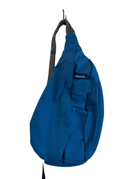 Kavu Blue Canvas One Strap Inside & Outside Pockets Cross Body Strap Bag Blue / M