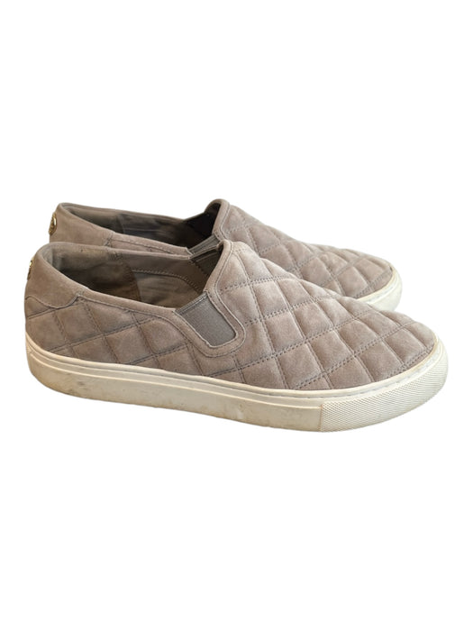 Tory Burch Shoe Size 8.5 Warm Gray Leather Suede Quilted Round Toe Slip On Shoes Warm Gray / 8.5