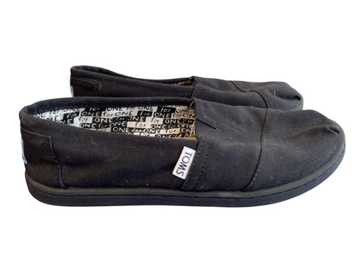Toms Shoe Size 6 Black Canvas Slip On Closed Toe Logo Shoes Black / 6