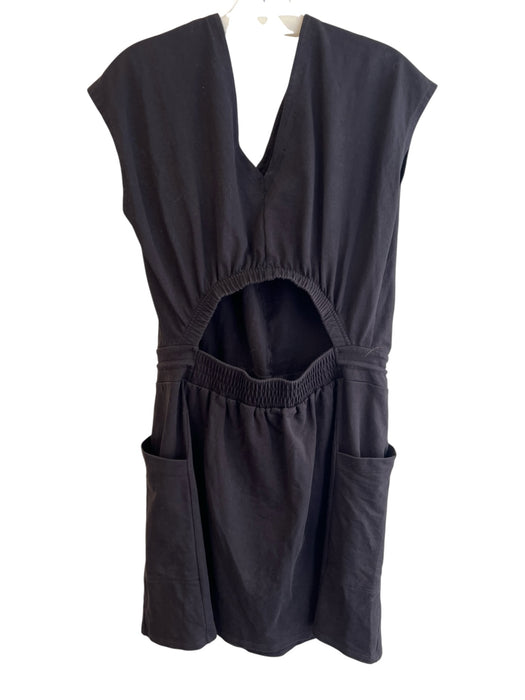Patagonia Size Medium Black Cotton V Neck Cap Sleeve Back Cut Out Dress Black / Medium