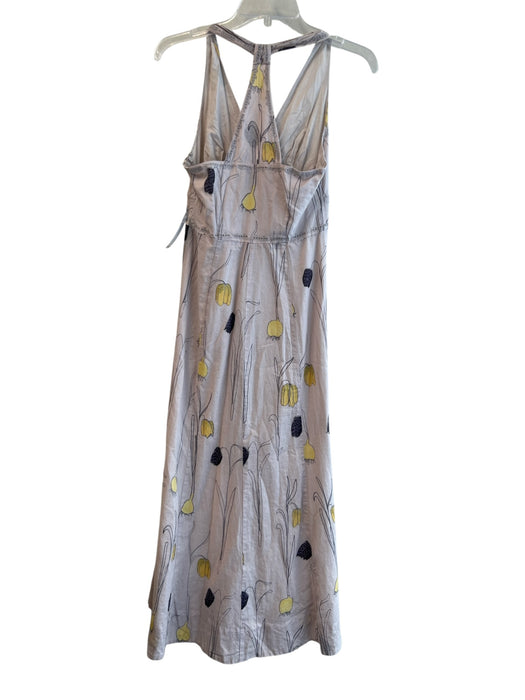 HD in Paris Size 4 Purple & Yellow Cotton V Neck Sleeveless Side Zip Dress Purple & Yellow / 4