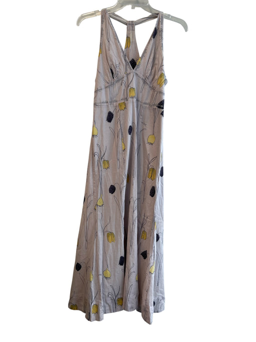 HD in Paris Size 4 Purple & Yellow Cotton V Neck Sleeveless Side Zip Dress Purple & Yellow / 4