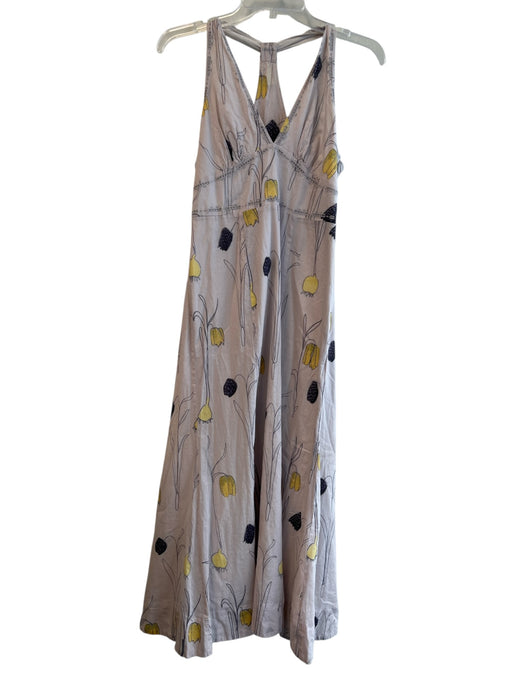 HD in Paris Size 4 Purple & Yellow Cotton V Neck Sleeveless Side Zip Dress Purple & Yellow / 4