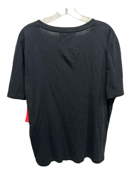 Gucci Size M Black, Gold & Red Cotton Short Sleeve Crew Neck Logo T Shirt Top Black, Gold & Red / M
