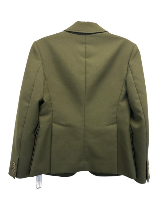 Theory Size 0 Olive Green Polyester Utility Pockets Patch Pocket Blazer Jacket Olive Green / 0