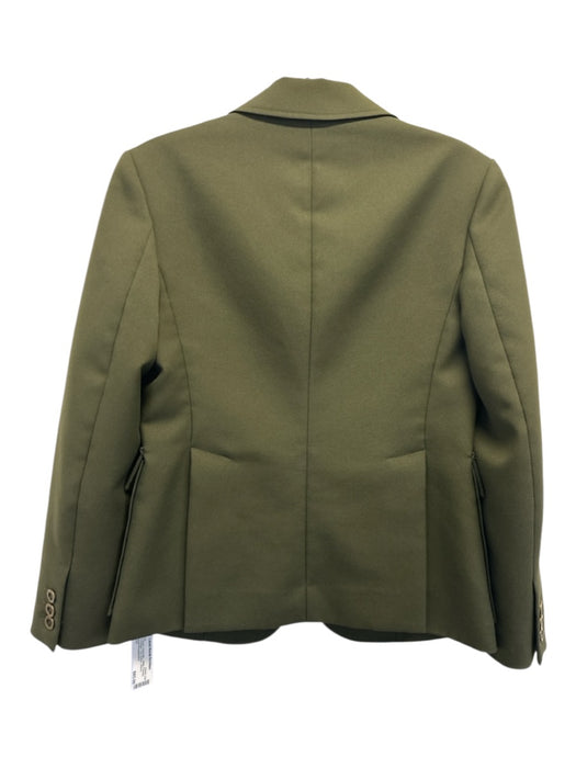 Theory Size 0 Olive Green Polyester Utility Pockets Patch Pocket Blazer Jacket Olive Green / 0
