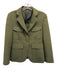 Theory Size 0 Olive Green Polyester Utility Pockets Patch Pocket Blazer Jacket Olive Green / 0