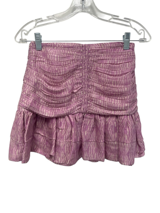 Magali Pascal Size XS Mixed Purples Linen & Silk Abstract Lines Print Skirt Set Mixed Purples / XS