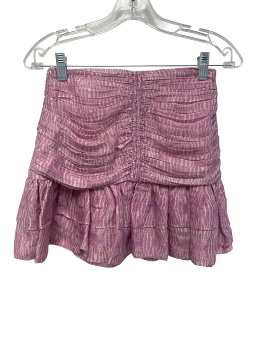 Magali Pascal Size XS Mixed Purples Linen & Silk Abstract Lines Print Skirt Set Mixed Purples / XS