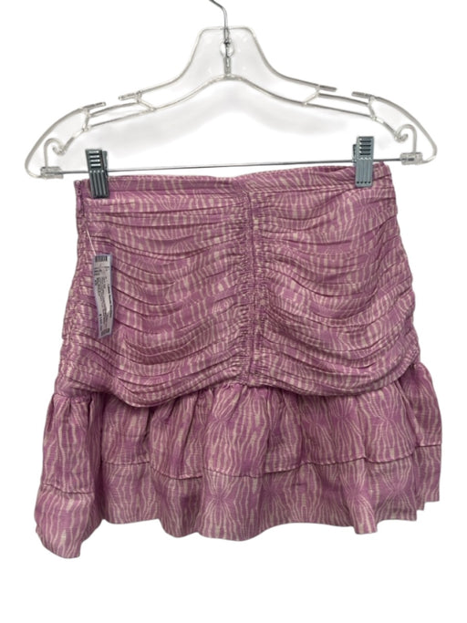 Magali Pascal Size XS Mixed Purples Linen & Silk Abstract Lines Print Skirt Set Mixed Purples / XS