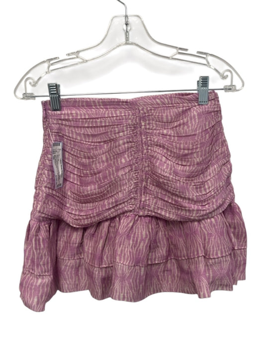 Magali Pascal Size XS Mixed Purples Linen & Silk Abstract Lines Print Skirt Set Mixed Purples / XS