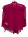 Alice + Olivia Size XS Magenta Pink Silk Sheer Ruffle Button Front Top Magenta Pink / XS